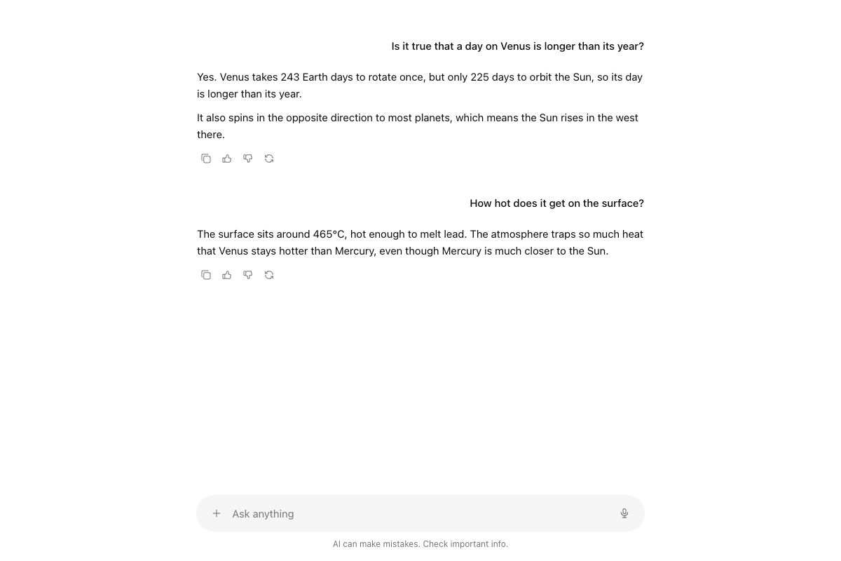 Chat Basic implementation screenshot