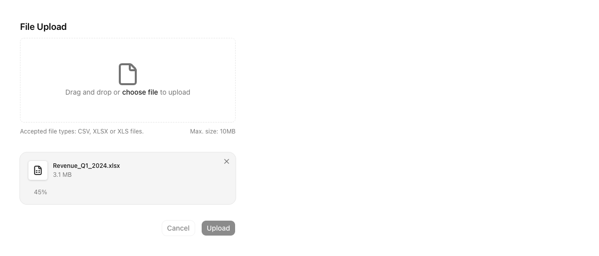File Upload Drag & Drop implementation screenshot