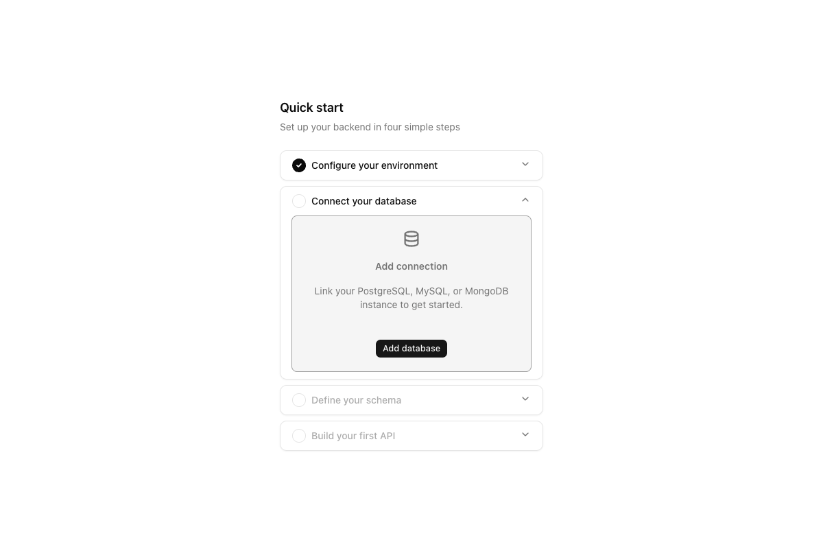 Onboarding Accordion implementation screenshot